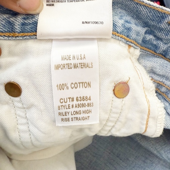 Agolde Riley Long High Rise Straight Light Wash Jeans Size 22 - Picture 4 of 6